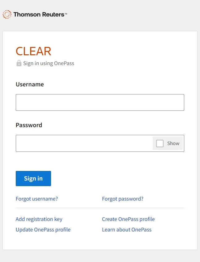 Clear Thomson Reuters Law Enforcement Login