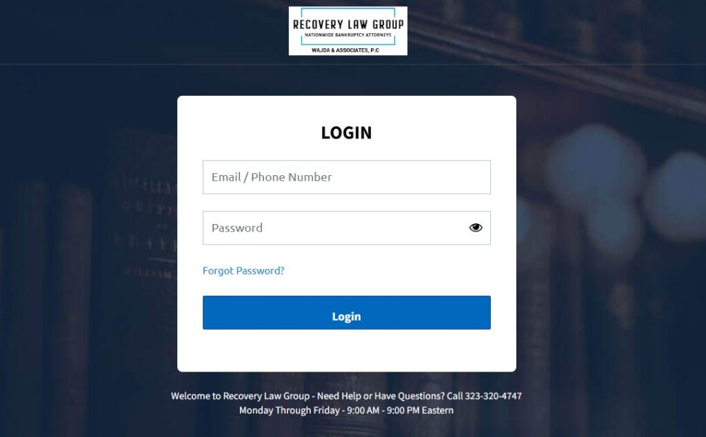 Recovery Law Group Login